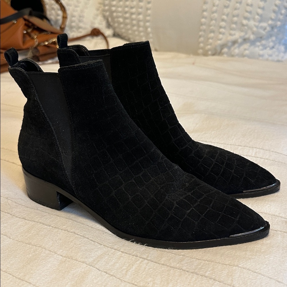 Marc Fisher Suede Ankle Booties in Black